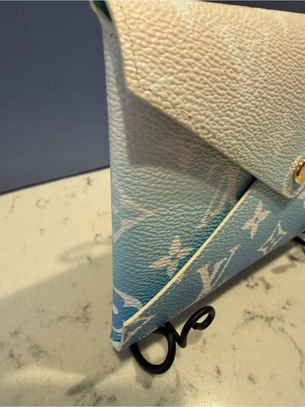 Louis Vuitton Blue and White Monogram Envelope Card Holder